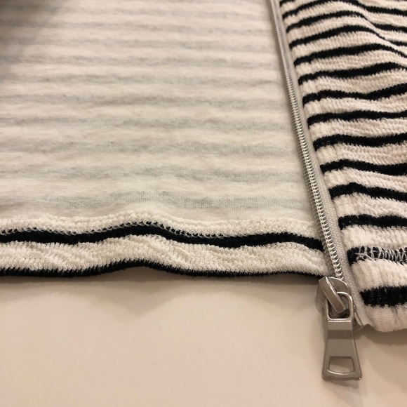 Ruby Rd. Sweatshirt Jacket Striped Full Zip Mock Neck Size M Petite Cotton blend - Picture 9 of 13